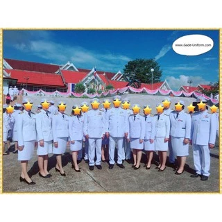 ชุดปกติขาวผู้ชาย (ทั้งชุด) ชุดขาวข้าราชการ