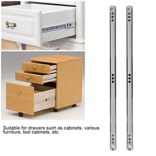 [ราคาพิเศษ] รางลิ้นชักเหล็กสไลด์สําหรับตู้เสื้อผ้า 342X17 มม. 2 ชิ้น / ชุด