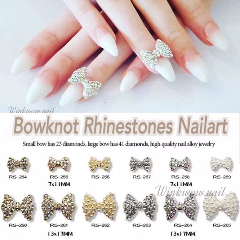 [1ชิ้น] โบเพชรใหญ่ โบแต่งเล็บ โบจิวเวอรี่ Bow Ircon Jewelry Rhinestones