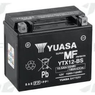 แบตเตอรี่ YUASA-YTX12-BS แบตเตอรี่บิ๊กไบค์ แบตเตอรี่แห้ง Suzuki Vstrom650 DL650 triumph zx12 zx14 เรือ jetski YUASA