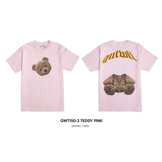 เสื้อยืดผ้าฝ้ายพิมพ์ลายแฟชั่นเสื้อยืดผ้าฝ้ายQWT150-2 TEDDY PINK ชมพู