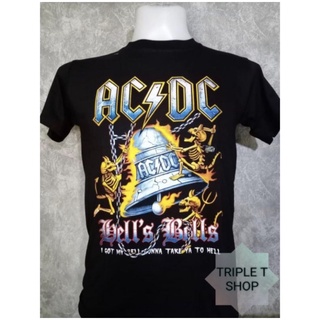 เสื้อยืดคอกลม สกรีนลาย ACDC