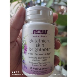 Now Foods Glutathione Plus Wheat Germ Extract 250 mg. "กลูต้าไธโอน ผสมสารสกัดจากข้าวสาลี " import from USA