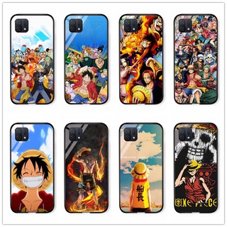 เคสโทรศัพท์มือถือกระจกนิรภัย แบบแข็ง กันกระแทก ลายการ์ตูนอนิเมะ One Piece Luffy Zoro สําหรับ Oppo CPH2269 A16 A16K