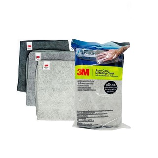 3M ผ้าเช็ดรถไมโครไฟเบอร์ (แพ็ค 3สี) 40x40ซม Microfiber