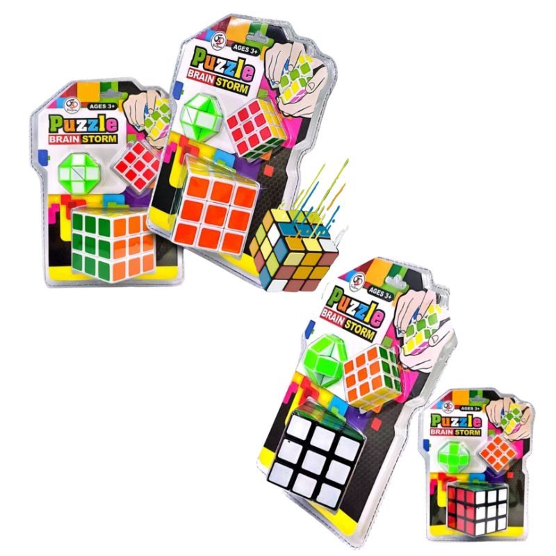 Rubik รูบิค แผง3ลูก ขอบดำ&ขอบขาว