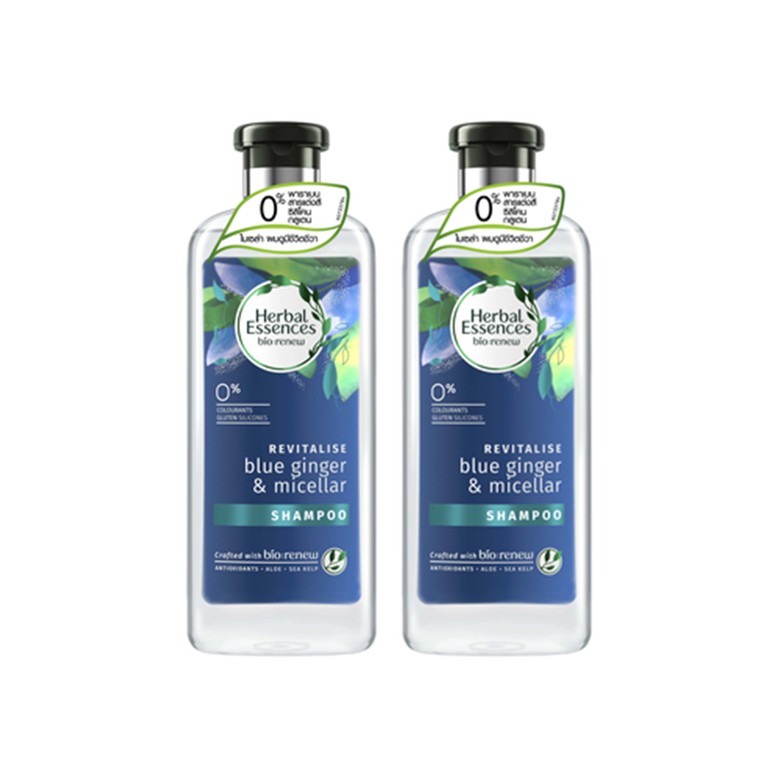 Herbal Essences bio:renew Revitalise blue ginger & micellar Shampoo 400 ml x2 p&g