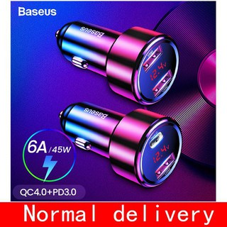 Baseus 45W Quick Charge 4.0 3.0 USB Car Charger QC4.0 QC3.0 QC PD 6A Fast Charging