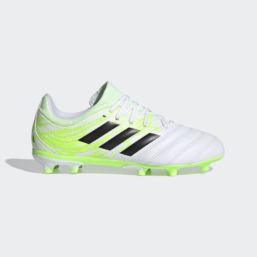 Adidas รองเท้าฟุตบอลเด็ก / สตั๊ดเด็ก Copa 20.3 FG Junior | Cloud White/Core Black/Signal Green ( EF1