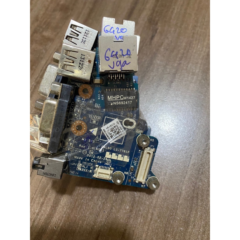 AUDIO, LAN, USB, VGA SUB BOARD สําหรับ DELL LATITUDE E6420 พร้อม VGA ถอดออกได้