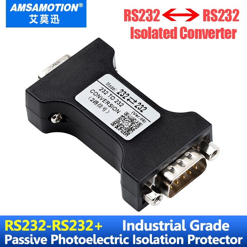 RS232 ถึง RS232 Optoelectronic Isolator Converter RS232-RS232 เกรดอุตสาหกรรม Passive Protector 9Pin 