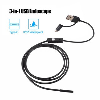 3 - in - 1 กล้องเอนโดสโคปภายใน 6 leds ip 67 กันน้ํา usb type - c endoscope สําหรับ android