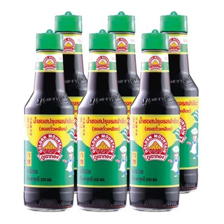 🔥HOT🔥 ภูเขาทอง ซอสปรุงรส ฝาเขียว 200 มล. x 6 ขวด Golden Mountain Sauce Green 200 ml x 6 Bottles