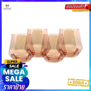 แก้วน้ำ 310ml KECH ANGLE BROWN แพ็ก 4 ใบTUMBLER 310ML KECH ANGLE BROWN 4PCS