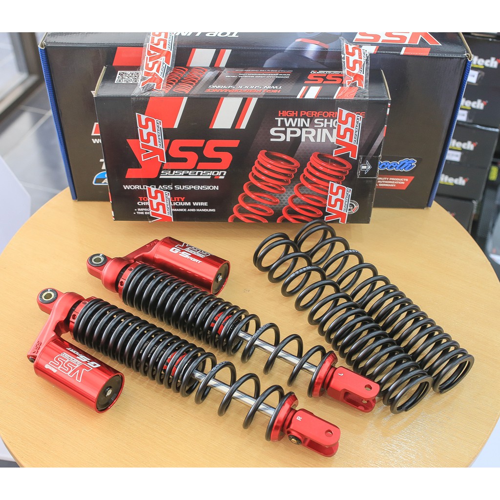 -โช็ค YSS TG302-395MM SMOOTH กระบอกดำ HONDA ADV 150-160 กระบอกดำ-แดง แถมสปริง1ชุด ราคา6900