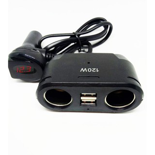 ขยายช่องจุดบุหรี่ 2 ช่อง พร้อม USB 2 port ในรถยนต์