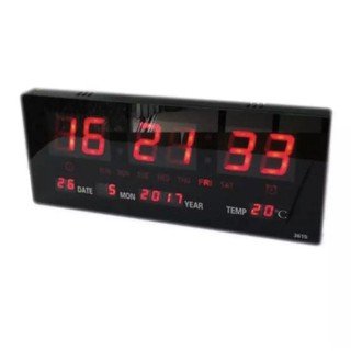 #ส่งฟรีเคอรี่ นาฬิกาดิจิตอลLED Number Clock แขวนผนัง รุ่น3615 ขนาด36X15X3CM  (ตัวเลขสีแดง)