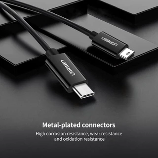 UGREEN รุ่น 50445 สายกล้องรถยนต์ Mini USB to USB C รองรับ Thunderbolt 3 USB 2.0 Nickel-Plated