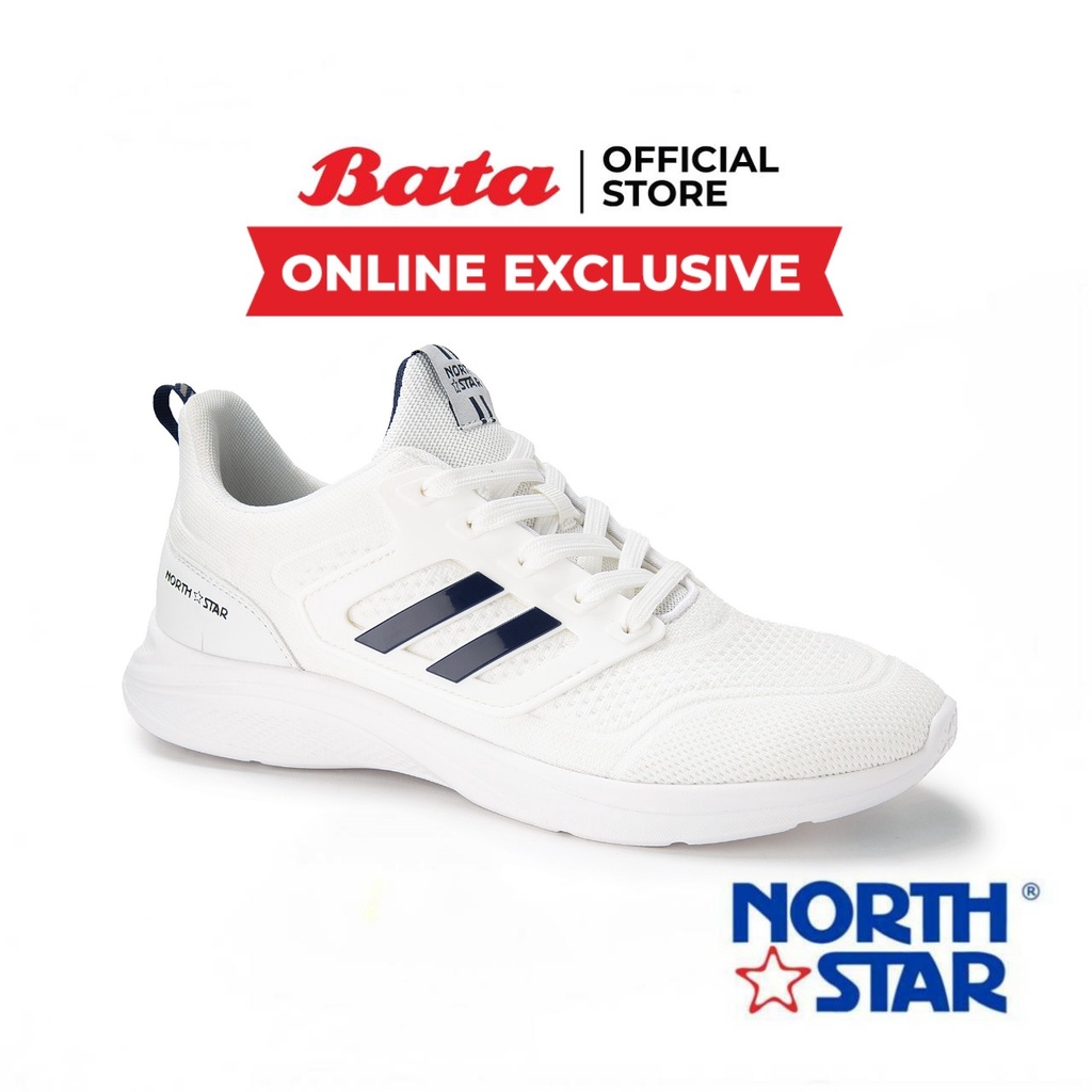 Bata บาจา (Online Exclusive) ยี่ห้อ North Star รองเท้าผ้าใบสนีคเกอร์ แบบผูกเชือก รองรับน้ำหนักเท้าได้ดี สำหรับผู้ชาย รุ่น Jacob สีขาว 8201026