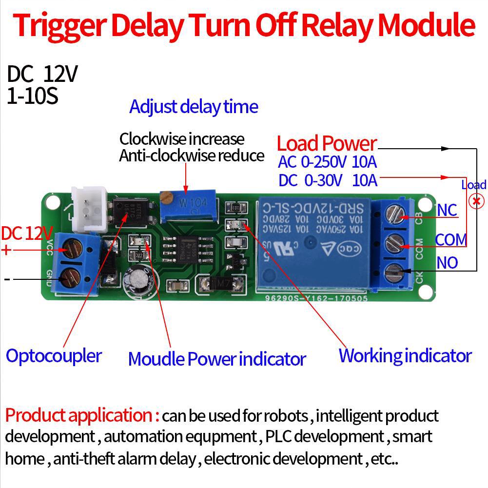 Timer Delay Turn off Module Timing Relay Time Switch 1 ~ 10 Sec