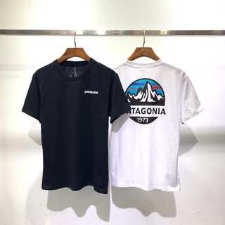 เสื้อยืดสีขาวเสื้อยืดแขนสั้น พิมพ์ลายภูเขาหิมะ PATAGONIA PATAGONIA รุ่นลิมิเต็ด 1973