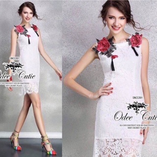 Roses embroidery lace dress