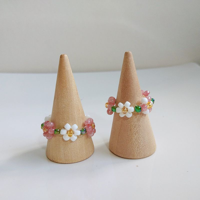 Pantheadesign แหวนลูกปัด แหวนลูกปัดเกาหลี รุ่น Cherry Blossom