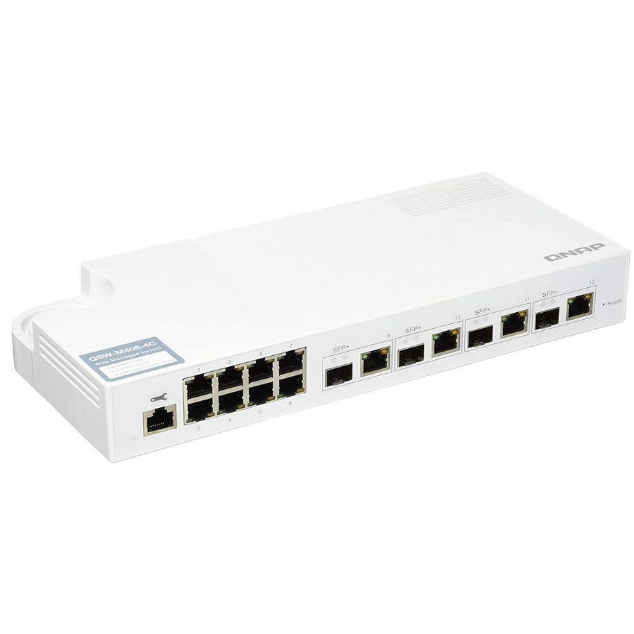 QNAP QSW-M408-4C 10GbE Managed Switch, with 4-Port 10GbE SFP+/RJ45 Combo and 8-Port Gigabit