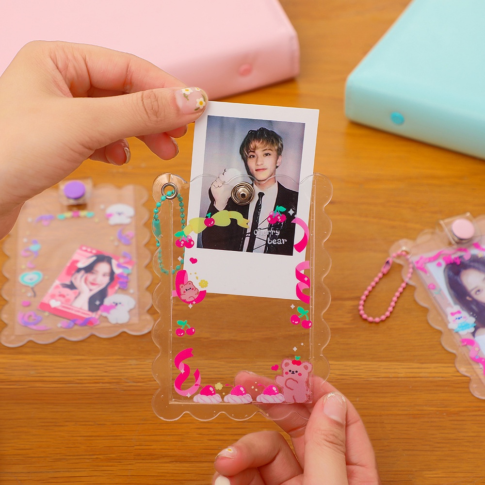 ซองใส่โฟโต้การ์ด PVC แบบใส ลายการ์ตูน สีม่วง