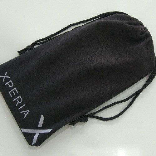 ถุงผ้าใส่มือถือ Sony Xperia แบบมีหูรูด ( สีดำ ) #4