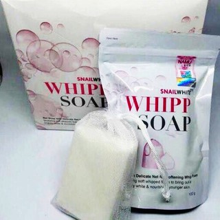 ⚡️ล็อตใหม่⚡️สบู่สเนลไวท์ วิปโฟม Snail White Whip Soap Namu life ผิวขาวใส ขนาด 100 กรัม พร้อมส่ง