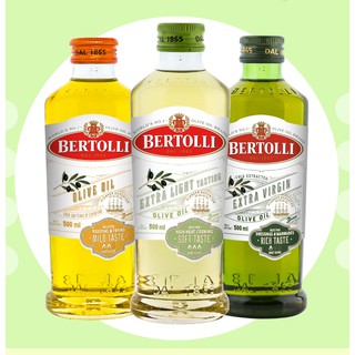 BERTOLLI เบอร์ทอลลี่ น้ำมันมะกอก 500มล. น้ำมันมะกอกบริสุทธิ์จากธรรมชาติ 100% นำไปใช้ได้หลากหลายรูปแบบดีต่อสุขภาพ