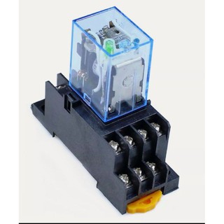 MY4NJ 14 Pin 4PDT 12v / 220v Coil PowerRelay with Socket รีเลย์ 4 โพล คอยล์ไฟ12โวลท์และ220โวลท์ พร้อมพร้อมซ๊อกเก็ต14พิน