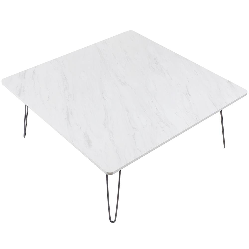 โต๊ะญี่ปุ่นเหลี่ยม FASTTECT MARBLE 80 ซม. ลายหินอ่อนขาว วัสดุทำจากไม้ MDF (Medium-Density Fiberboard) แผ่นไม้อัดความหนาแ