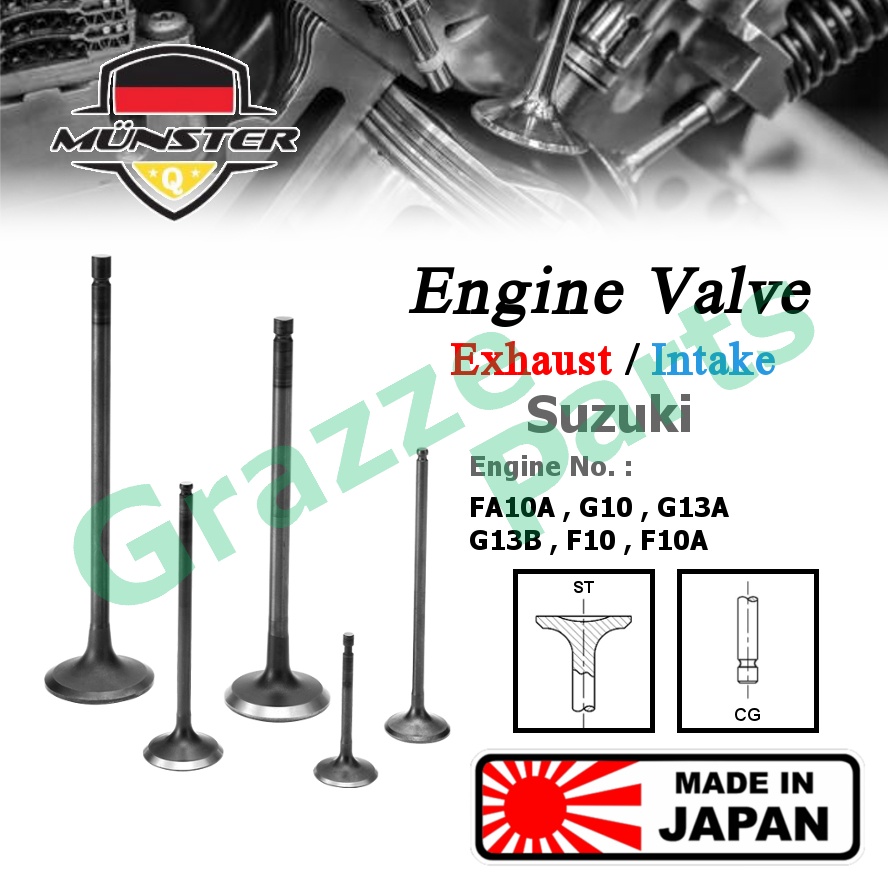 (4 ชิ้น) ท่อไอเสียวาล์วเครื่องยนต์ Münster (30.0 มม.)/ทางเข้าไอดี (36.0 มม.) สําหรับ Suzuki Jimny Ji