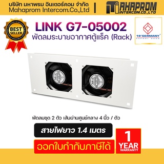 พัดลมระบายความร้อนตู้ Rack 19" GERMANY G7-05002 FAN Heavy Duty 2 x 4" (2 Ball Bearing ประกอบครบชุดพร้อมสายไฟ 1.4 เมตร).