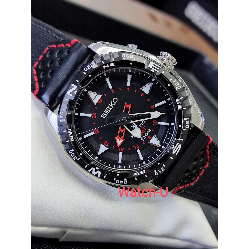 นาฬิกาข้อมือ ผู้ชาย Seiko Prospex Kinetic GMT สายผ้าสีดำ รุ่น SUN049P2
