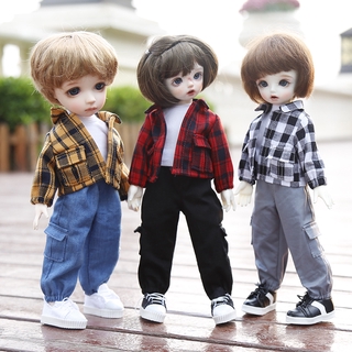 ชุดเสื้อผ้าสําหรับตกแต่งตุ๊กตา 1 / 6 Bjd 3 ชิ้น