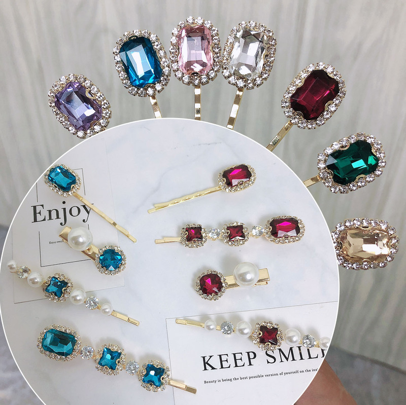 ชุดกิ๊บติดผม Rhinestone ย้อนยุคสีมรกตที่เรียบง่ายและสวยงาม, คลิปหนีบผมด้านข้างที่หักด้วยแสงหรูหราทั้งหมด, คลิปด้านบน, คลิปคำเดียว