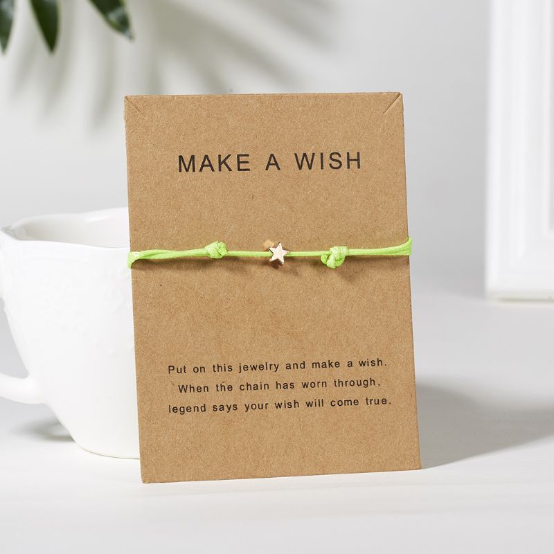 Yili สร้อยข้อมือเชือกเทียนถัก แฮนด์เมด ลายดาว ปรับได้ สําหรับวัยรุ่น - รูปที่ 3