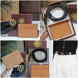 Dont Miss! Best Gift Ideas! ซื้อ1ได้ถึง2! TORY BURCH REVERSIBLE LOGO BELT &amp; CARD HOLDER POCKET VALUE PACK