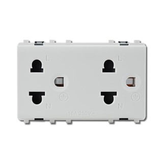 เต้ารับคู่ 3 ขา + ม่าน SCHNEIDER 3426UEST2M DOUBLE SOCKETS