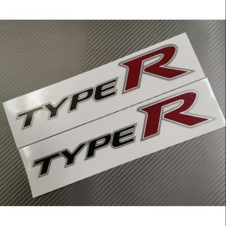 สติกเกอร์​ TYPE R งานพิมพ์ ติดข้างประตูรถ honda 1 ชุดมี 2 แผ่น