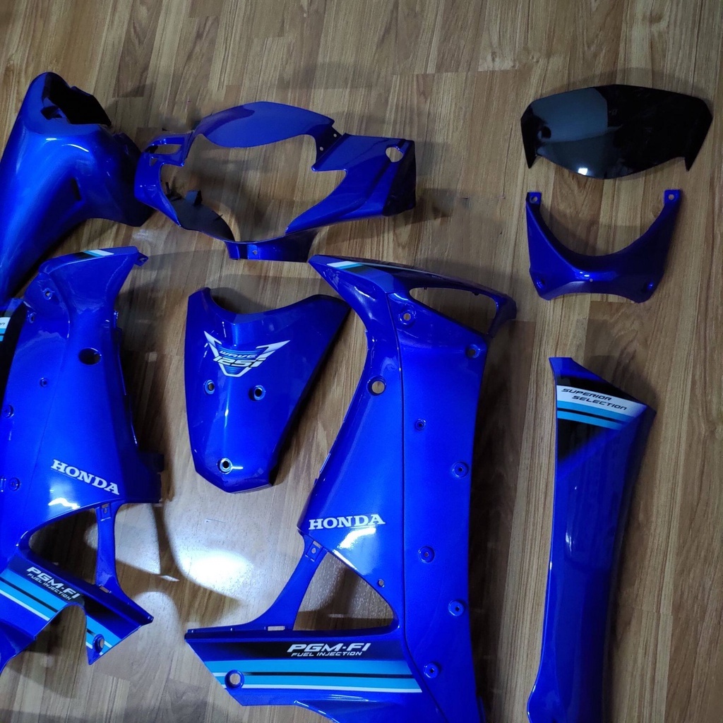 ชุดสี wave125 i บังลม 14ชิ้น สีน้ำเงินล้วน ติดลาย i ปี2010 น้ำเงิน - รูปที่ 3