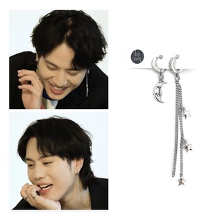 🇰🇷byyum🇰🇷K-pop idol GOT7 YUGYEOM wearing [ Unbalance Moon and Star Earrings]