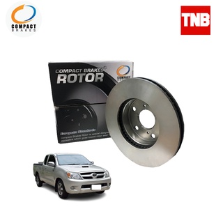 Compact Brakes จานเบรค จานดิสเบรคหน้า สำหรับ Toyota Vigo 4x2  ตัวเตี้ย ปี 2004-2008 ขนาดจาน 255