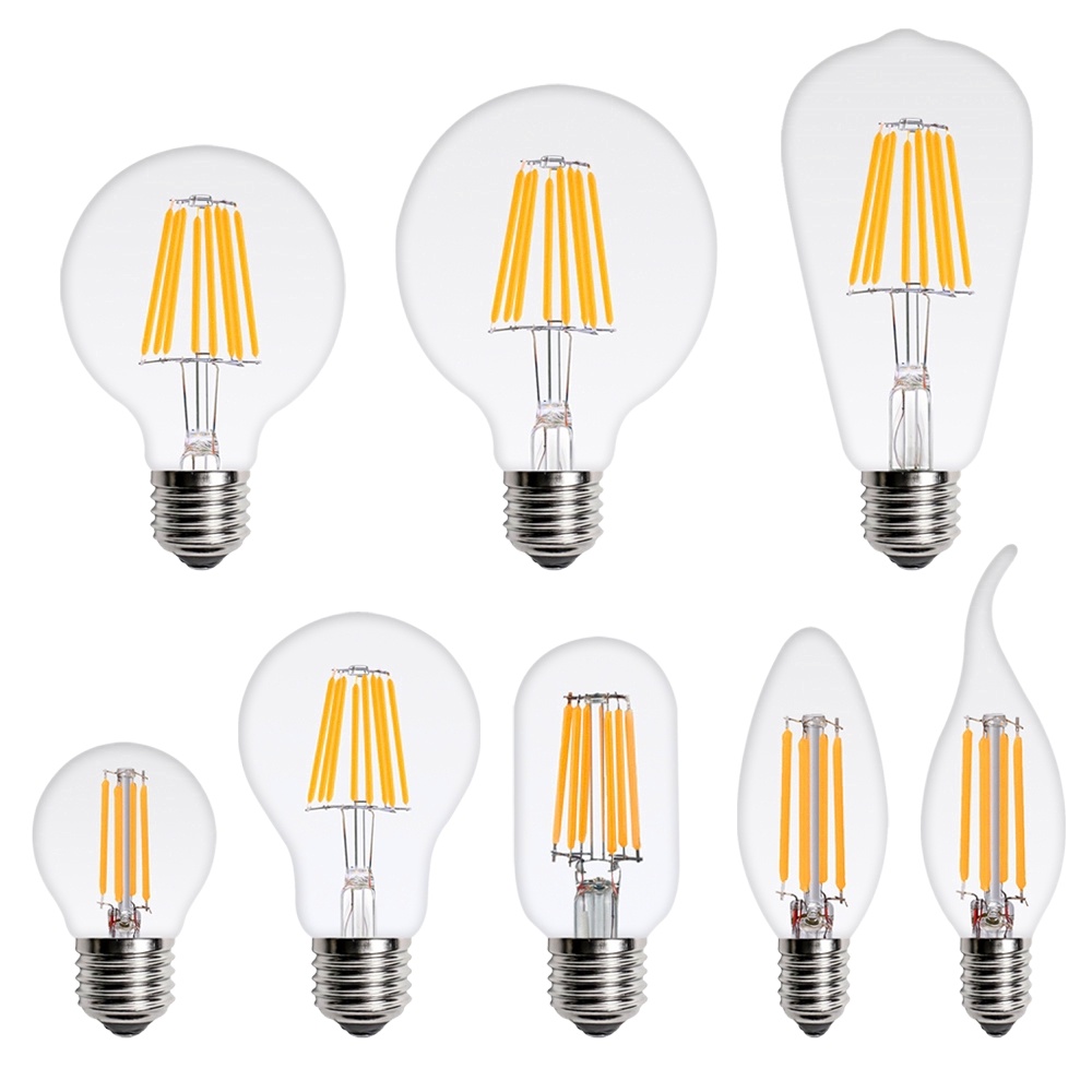 ☢™LED Light Bulb E27 E14 4W 6W 8W 220V Retro Lamp Vintage Candle Light Globe Filament Bulb