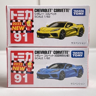 TOMICA TAKARA TOMY CHEVROLET CORVETTE NO.91 (STICKER FIRST LOT) โทมิก้า โทมี่ รถเหล็ก รถของเล่น