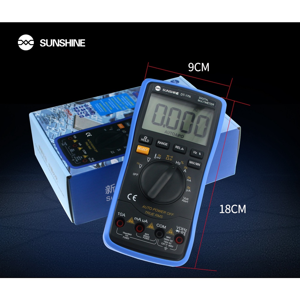 Sunshine dt-17n เครื่องมัลติมิเตอร์ หน้าจอ lcd สําหรับทดสอบมัลติมิเตอร์ดิจิทัล - รูปที่ 7