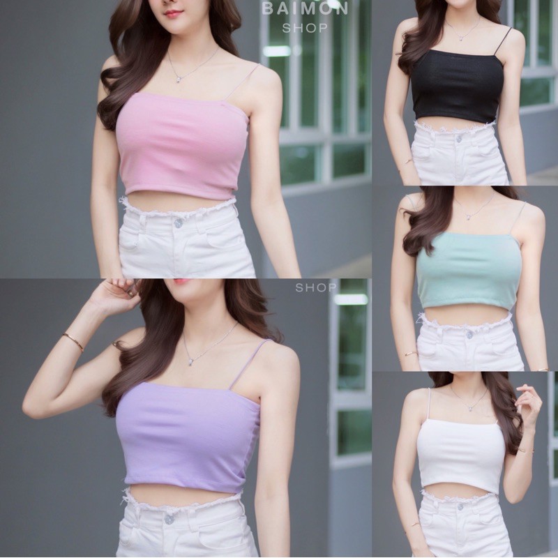 EARNXSHOP 𝐬𝐩𝐚𝐠𝐡𝐞𝐭𝐭𝐢 𝐭𝐨𝐩 สายเดี่ยวสุดคิวท์